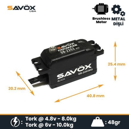 Savox SB2263MG-BE Black Edition Digital Servo Brushless Motor Low Profile High Voltage Metal Dişli Savox SB2263MG-BE Black Edition Digital Servo Brushless Motor Low Profile High Voltage Metal Dişli