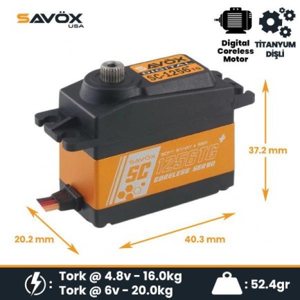 Savox SC1256TGP Digital Servo Coreless Motor With Soft Start High Voltage Su Geçirmez Titanium Dişli Savox SC1256TGP Digital Servo Coreless Motor With Soft Start High Voltage Su Geçirmez Titanium Dişli