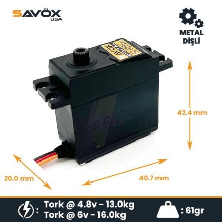 Savox SC0251MGP Digital Servo DC Motor With Soft Start High Torque Metal Dişli Savox SC0251MGP Digital Servo DC Motor With Soft Start High Torque Metal Dişli