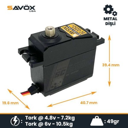 Savox SC0252MGP Digital Servo DC Motor With Soft Start High Torque Metal Dişli Savox SC0252MGP Digital Servo DC Motor With Soft Start High Torque Metal Dişli