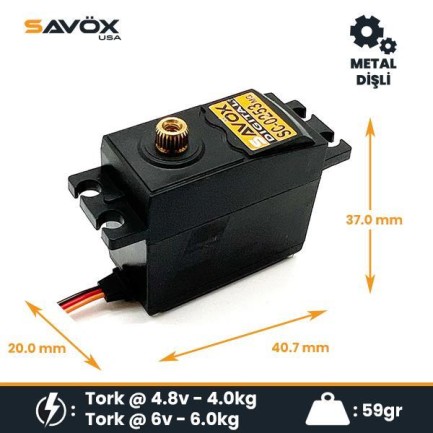 Savox SC0253MGP Digital Servo DC Motor With Soft Start High Torque Metal Dişli Savox SC0253MGP Digital Servo DC Motor With Soft Start High Torque Metal Dişli