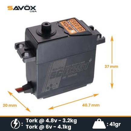 Savox SG0351P Digital Servo DC Motor With Soft Start High Torque Savox SG0351P Digital Servo DC Motor With Soft Start High Torque