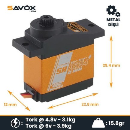 Savox SH0254P Micro Digital Servo DC Motor With Soft Start High Torque Metal Dişli Savox SH0254P Micro Digital Servo DC Motor With Soft Start High Torque Metal Dişli