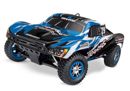 Traxxas Slayer Pro 4WD RTR 4X4 1/10 Nitro Short Course Truck TQi & TSM Nitro Yakıtlı Rc Arazi Model Araba Mavi