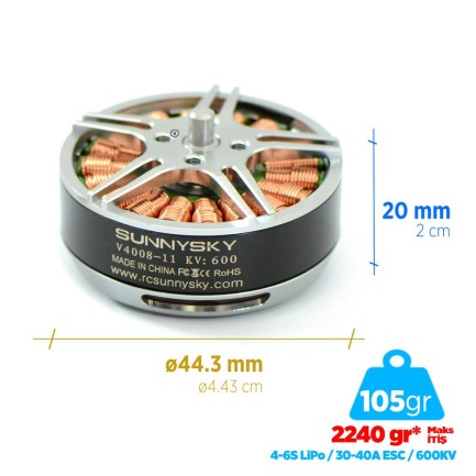 SunnySky V4008 KV600 Brushless Fırçasız Motor Multikopter Multirotor Drone Motoru - 1 Adet SunnySky V4008 KV600 Brushless Fırçasız Motor Multikopter Multirotor Drone Motoru - 1 Adet