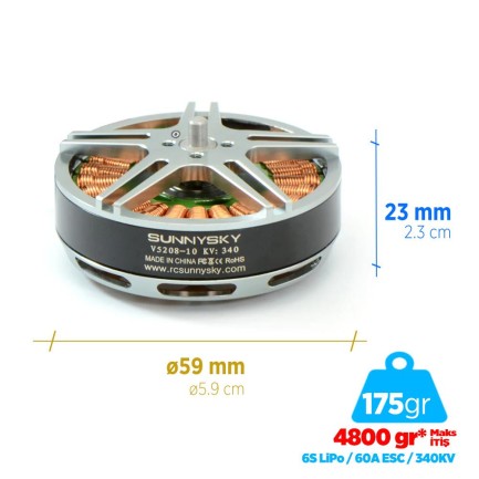 SunnySky V5208 KV340 Brushless Fırçasız Motor Multikopter Multirotor Drone Motoru - 1 Adet SunnySky V5208 KV340 Brushless Fırçasız Motor Multikopter Multirotor Drone Motoru - 1 Adet