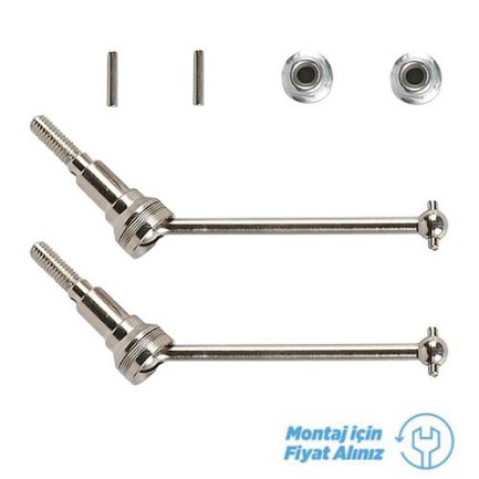 HAIBOXING 16889 / 16889A Ravage Rc Model Araba İçin Metal Ön CAD Shafts Şaft + Pins + M4 Lock Nut M16105 (Teknik Servis Ürünüdür-Montaj İçin Fiyat Alı