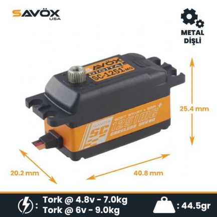 Savox SC1251MGP Digital Servo Low Profile With Soft Start High Voltage Metal Dişli Savox SC1251MGP Digital Servo Low Profile With Soft Start High Voltage Metal Dişli