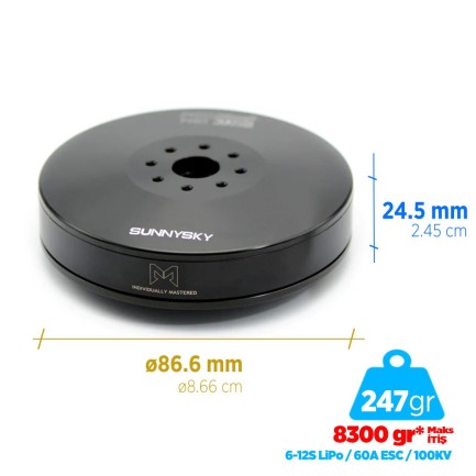 SunnySky M8 Pro KV100 Brushless Fırçasız Motor Multikopter Multirotor Drone Motoru - 1 Adet SunnySky M8 Pro KV100 Brushless Fırçasız Motor Multikopter Multirotor Drone Motoru - 1 Adet