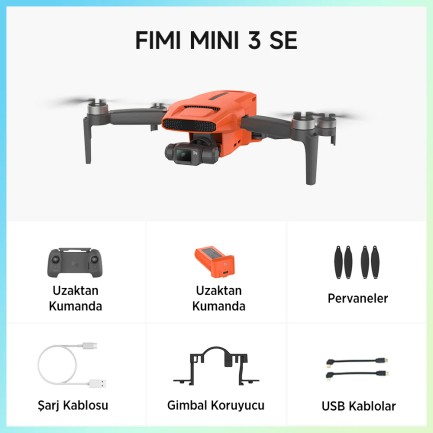 FIMI MINI 3 SE - 250g sınıfı ultra hafif Tasarım | 4K/30fps Video | SoLink Çift Bant 9KM video İletimi