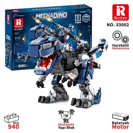 Reobrix Mecha Dino T-REX 33002 Brick Yapım Seti Reobrix Mecha Dino T-REX 33002 Brick Yapım Seti