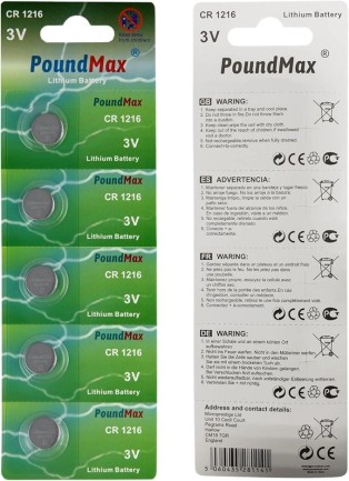 PoundMax 1216 DL1216 3V Lityum Düğmeli Pil (5'li Paket) - oyuncakhobi