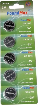 PoundMax Lityum CR2016 düğme hücreli pil, 3 V | 1 x Blister 5 Adet - oyuncakhobi