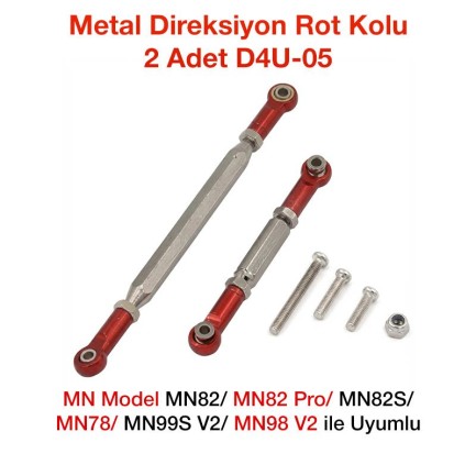 MN Model MN82/MN82 Pro/MN82S/MN78/MN99S V2/MN98 V2 İçin Metal Direksiyon Rot Kolu 2 Adet D4U-05 - oyuncakhobi