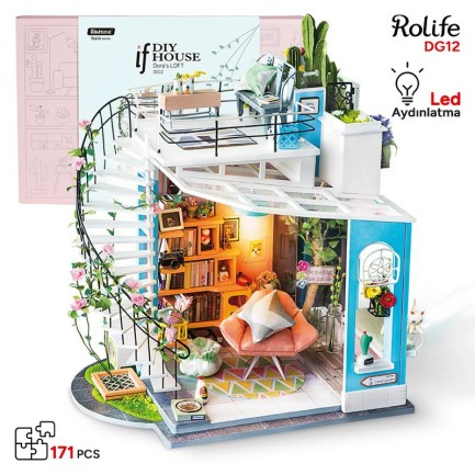 Rolife DG12 Dora'nın Çatı Katı (Dora's Loft) DIY Minyatür Maket Model Seti Mini Dollhouse 3D Model Kit Detaylı Dekoratif Hobi Seti 3D Puzzle Tiny House Rolife DG12 Dora'nın Çatı Katı (Dora's Loft) DIY Minyatür Maket Model Seti Mini Dollhouse 3D Model Kit Detaylı Dekoratif Hobi Seti 3D Puzzle Tiny House