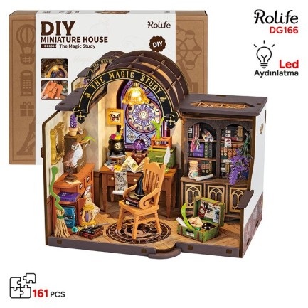 Rolife DG166 The Magic Study DIY Minyatür Maket Model Seti Mini Dollhouse 3D Model Kit Detaylı Dekoratif Hobi Seti 3D Puzzle Tiny House Rolife DG166 The Magic Study DIY Minyatür Maket Model Seti Mini Dollhouse 3D Model Kit Detaylı Dekoratif Hobi Seti 3D Puzzle Tiny House