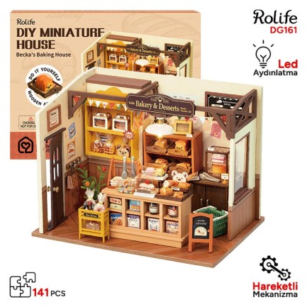 Rolife DG161 Becka'nın Fırını (Becka‘s Baking House) DIY Minyatür Maket Model Seti Mini Dollhouse 3D Model Kit Detaylı Dekoratif Hobi Seti 3D Puzzle Tiny House Rolife DG161 Becka'nın Fırını (Becka‘s Baking House) DIY Minyatür Maket Model Seti Mini Dollhouse 3D Model Kit Detaylı Dekoratif Hobi Seti 3D Puzzle Tiny House