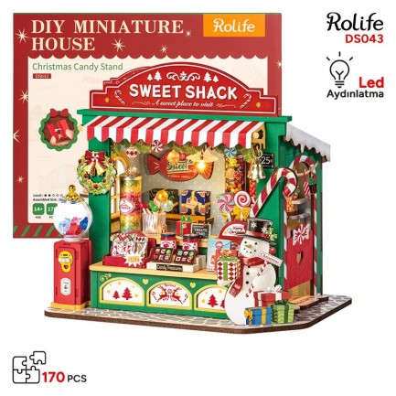 Rolife DS043 Tatlı Standı (Christmas Candy Stand) DIY Minyatür Maket Model Seti Mini Dollhouse 3D Model Kit Detaylı Dekoratif Hobi Seti 3D Puzzle Tiny House Rolife DS043 Tatlı Standı (Christmas Candy Stand) DIY Minyatür Maket Model Seti Mini Dollhouse 3D Model Kit Detaylı Dekoratif Hobi Seti 3D Puzzle Tiny House