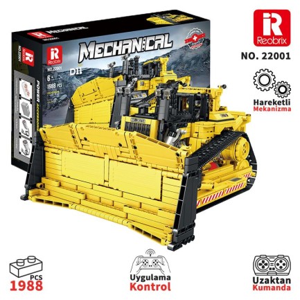 Reobrix Technic 22001 RC Buldozer Kumanda&Motor Yaratıcı Yapı Blok Seti Building Block (Caterpillar)- 1836 Parça Reobrix Technic 22001 RC Buldozer Kumanda&Motor Yaratıcı Yapı Blok Seti Building Block (Caterpillar)- 1836 Parça