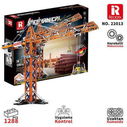 Reobrix Technic 22013 Kule Vinci Kumanda&Motor Yaratıcı Yapı Blok Seti Building Blocks (Tower Crane)- 1176 Parça Reobrix Technic 22013 Kule Vinci Kumanda&Motor Yaratıcı Yapı Blok Seti Building Blocks (Tower Crane)- 1176 Parça