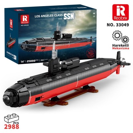 Reobrix 33049 1/125 Nükleer Denizaltı Los Angeles Class Yaratıcı Yapı Blok Seti Building Blocks - 2750 Parça