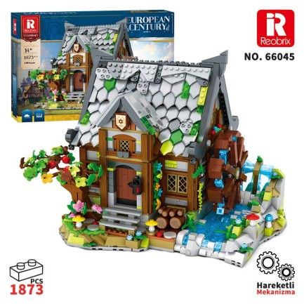 Reobrix 66045 Değirmen Evi Yaratıcı Yapı Blok Seti Building Blocks (Europen Century Mill House)- 1873 Parça