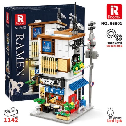 Reobrix 66501 Ramen Evi Yaratıcı Yapı Blok Seti Building Blocks (Ramen House) - 1142 Parça