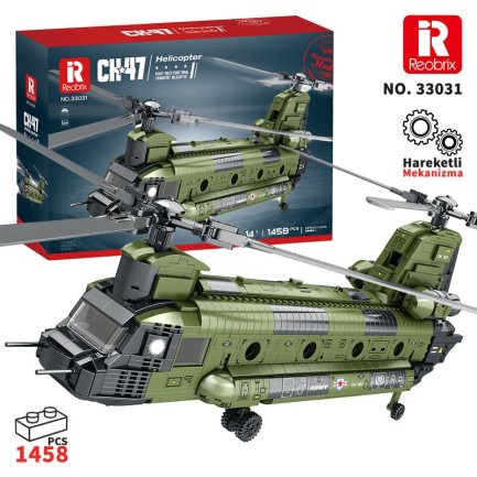 Reobrix 33031 Amerikan Helikopter CH-47 (CH-47 Transport Helicopter Chinook) Yaratıcı Yapı Blok Seti Building Blocks - 1451 Parça Reobrix 33031 Amerikan Helikopter CH-47 (CH-47 Transport Helicopter Chinook) Yaratıcı Yapı Blok Seti Building Blocks - 1451 Parça