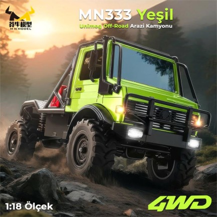 MN Model MN333 1/18 Mercedes Unimog U4000 4WD RC Crawler Offroad Uzaktan Kumandalı Araba Arazi Aracı Model Car Truck RTR Yeşil MN-333 +Dahili Işık Seti MN Model MN333 1/18 Mercedes Unimog U4000 4WD RC Crawler Offroad Uzaktan Kumandalı Araba Arazi Aracı Model Car Truck RTR Yeşil MN-333 +Dahili Işık Seti
