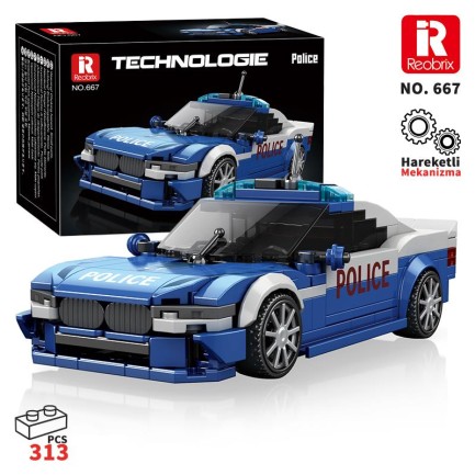 Reobrix Police Car BMW 667 Brick Yapım Seti Reobrix Police Car BMW 667 Brick Yapım Seti