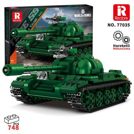 Reobrix 77035 World Of Tanks Çin Orta Tankı Type 59 Yaratıcı Yapı Blok Seti Building Blocks (Chinese Medium Tank) - 748 Parça