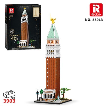 Reobrix 55013 Aziz Mark'ın Çan Kulesi Yaratıcı Yapı Blok Seti Building Blocks (Campanile Di San Marco)-3903Parça