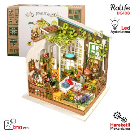 Rolife DG108 Miller'ın Çiçek Evi (Miller's Flower House) DIY Minyatür Maket Model Set Mini Dollhouse 3D Model Kit Detaylı Dekoratif Hobi Seti 3D Puzzle Tiny House Rolife DG108 Miller'ın Çiçek Evi (Miller's Flower House) DIY Minyatür Maket Model Set Mini Dollhouse 3D Model Kit Detaylı Dekoratif Hobi Seti 3D Puzzle Tiny House