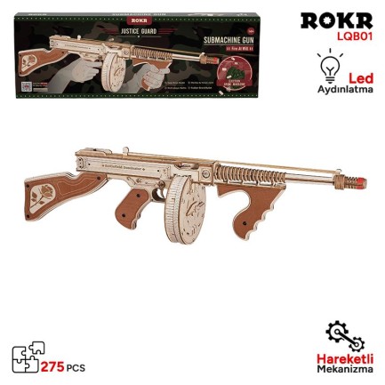ROKR LQB01 Submachine Gun 3D Wooden Puzzle