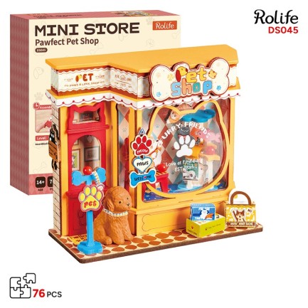 Rolife DS045 Pawfect Pet Shop 3D Wooden Puzzle