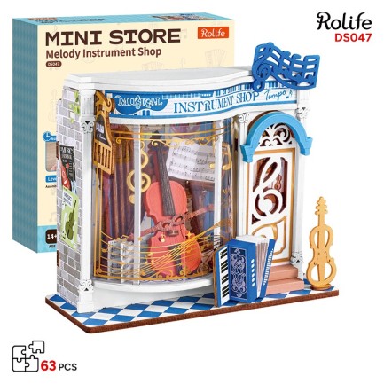 Rolife DS047 Melody Instrument Shop 3D Wooden Puzzle