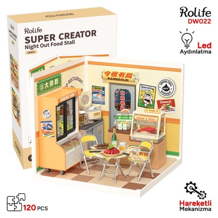 Rolife DW022 Barbekü Standı (Night Out Food Stall) DIY Minyatür Maket Model Seti Mini Dollhouse 3D Model Kit Detaylı Dekoratif Hobi Seti 3D Puzzle Tiny House Rolife DW022 Barbekü Standı (Night Out Food Stall) DIY Minyatür Maket Model Seti Mini Dollhouse 3D Model Kit Detaylı Dekoratif Hobi Seti 3D Puzzle Tiny House
