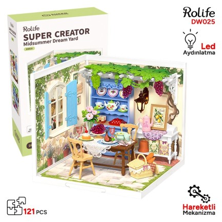 Rolife DW025 Yaz Ortası Rüya Bahçesi Midsummer Dream Yard DIY Minyatür Maket ModelSet Mini Dollhouse 3D Model Kit Detaylı Dekoratif Hobi Seti 3D Puzzle Tiny House Rolife DW025 Yaz Ortası Rüya Bahçesi Midsummer Dream Yard DIY Minyatür Maket ModelSet Mini Dollhouse 3D Model Kit Detaylı Dekoratif Hobi Seti 3D Puzzle Tiny House