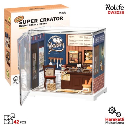 Rolife DWS03B Fırın Dükkanı (Butter Bakery House) DIY Minyatür Maket Model Seti Mini Dollhouse 3D Model Kit Detaylı Dekoratif Hobi Seti 3D Puzzle Tiny House Rolife DWS03B Fırın Dükkanı (Butter Bakery House) DIY Minyatür Maket Model Seti Mini Dollhouse 3D Model Kit Detaylı Dekoratif Hobi Seti 3D Puzzle Tiny House