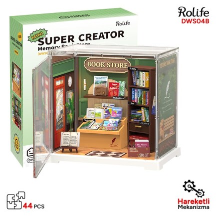 Rolife DWS04B Anı Kitabı Mağazası (Memory Book Store) DIY Minyatür Maket Model Seti Mini Dollhouse 3D Model Kit Detaylı Dekoratif Hobi Seti 3D Puzzle Tiny House Rolife DWS04B Anı Kitabı Mağazası (Memory Book Store) DIY Minyatür Maket Model Seti Mini Dollhouse 3D Model Kit Detaylı Dekoratif Hobi Seti 3D Puzzle Tiny House