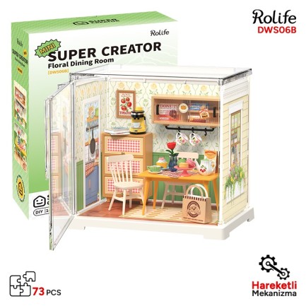 Rolife DWS06B Çiçekli Yemek Odası (Floral Dining Room) DIY Minyatür Maket Model Seti Mini Dollhouse 3D Model Kit Detaylı Dekoratif Hobi Seti 3D Puzzle Tiny House Rolife DWS06B Çiçekli Yemek Odası (Floral Dining Room) DIY Minyatür Maket Model Seti Mini Dollhouse 3D Model Kit Detaylı Dekoratif Hobi Seti 3D Puzzle Tiny House