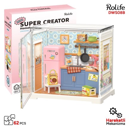 Rolife DWS08P Mutfak Odası (Homely Baking Kitchen) DIY Minyatür Maket Model Seti Mini Dollhouse 3D Model Kit Detaylı Dekoratif Hobi Seti 3D Puzzle Tiny House Rolife DWS08P Mutfak Odası (Homely Baking Kitchen) DIY Minyatür Maket Model Seti Mini Dollhouse 3D Model Kit Detaylı Dekoratif Hobi Seti 3D Puzzle Tiny House