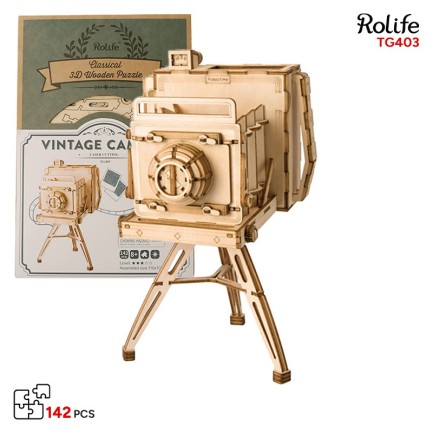 Rolife TG403 Vintage Camera DIY Minyatür Maket Model Seti Ahşap 3D Wooden Puzzle 3D Model Kit Detaylı Dekoratif Hobi Seti Ahşap Maket Rolife TG403 Vintage Camera DIY Minyatür Maket Model Seti Ahşap 3D Wooden Puzzle 3D Model Kit Detaylı Dekoratif Hobi Seti Ahşap Maket