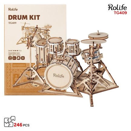 Rolife TG409 Bateri Seti Müzik Aleti (Drum Kit) DIY Minyatür Maket Model Seti Ahşap 3D Wooden Puzzle 3D Model Kit Detaylı Dekoratif Hobi Seti Ahşap Maket Rolife TG409 Bateri Seti Müzik Aleti (Drum Kit) DIY Minyatür Maket Model Seti Ahşap 3D Wooden Puzzle 3D Model Kit Detaylı Dekoratif Hobi Seti Ahşap Maket
