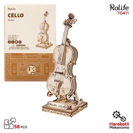 Rolife TG411 Çello Müzik Aleti (Cello) DIY Minyatür Maket Model Seti Ahşap 3D Wooden Puzzle 3D Model Kit Detaylı Dekoratif Hobi Seti Ahşap Maket Rolife TG411 Çello Müzik Aleti (Cello) DIY Minyatür Maket Model Seti Ahşap 3D Wooden Puzzle 3D Model Kit Detaylı Dekoratif Hobi Seti Ahşap Maket