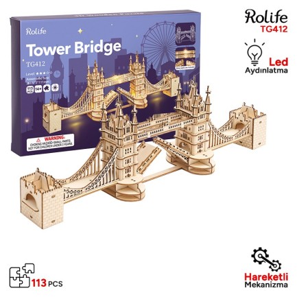 Rolife TG412 Kule Köprüsü (Tower Bridge) DIY Minyatür Maket Model Seti Ahşap 3D Wooden Puzzle 3D Model Kit Detaylı Dekoratif Hobi Seti Ahşap Maket Rolife TG412 Kule Köprüsü (Tower Bridge) DIY Minyatür Maket Model Seti Ahşap 3D Wooden Puzzle 3D Model Kit Detaylı Dekoratif Hobi Seti Ahşap Maket