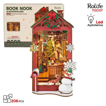 Rolife TGC07 Christmas Indoor Scene Kitap Köşesi BookNook DIY Minyatür Maket ModelSet Mini Dollhouse 3D Model Kit Detaylı Dekoratif Hobi Seti 3D Puzzle Tiny House Rolife TGC07 Christmas Indoor Scene Kitap Köşesi BookNook DIY Minyatür Maket ModelSet Mini Dollhouse 3D Model Kit Detaylı Dekoratif Hobi Seti 3D Puzzle Tiny House