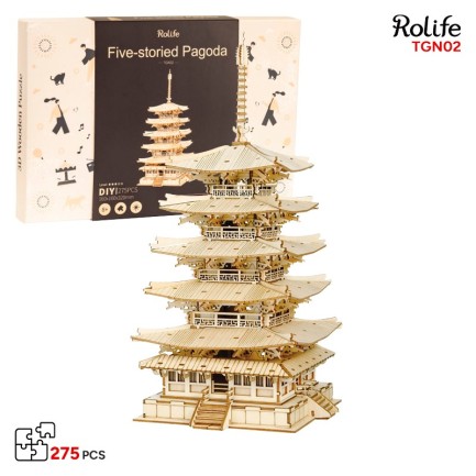 Rolife TGN02 Çok Katlı Kule Five-Storied Pagoda DIY Minyatür Maket Model Seti Ahşap 3D Wooden Puzzle 3D Model Kit Detaylı Dekoratif Hobi Seti Ahşap Maket Rolife TGN02 Çok Katlı Kule Five-Storied Pagoda DIY Minyatür Maket Model Seti Ahşap 3D Wooden Puzzle 3D Model Kit Detaylı Dekoratif Hobi Seti Ahşap Maket
