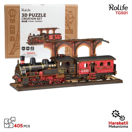 Rolife TGS01 Lokomotif Tren (Steam Journey) DIY Minyatür Maket Model Seti Ahşap 3D Wooden Puzzle 3D Model Kit Detaylı Dekoratif Hobi Seti Ahşap Maket Rolife TGS01 Lokomotif Tren (Steam Journey) DIY Minyatür Maket Model Seti Ahşap 3D Wooden Puzzle 3D Model Kit Detaylı Dekoratif Hobi Seti Ahşap Maket