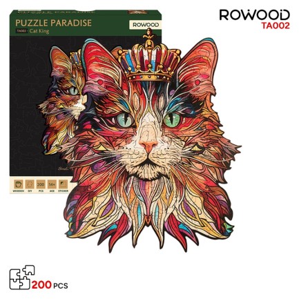 Rowood TA002 Cat King 3D Wooden Puzzle Rowood TA002 Cat King 3D Wooden Puzzle